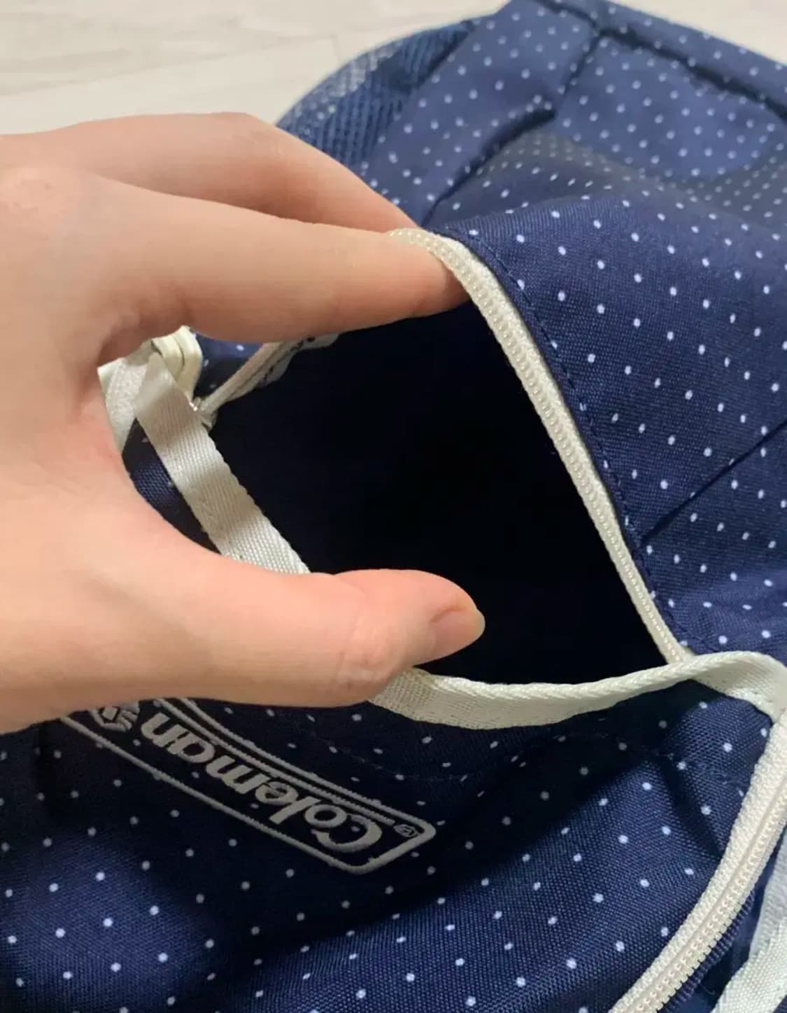 콜맨 도트 백팩 일본 빈티지 모리걸 하구미 마루 카모메산장 카메 상품이미지5
