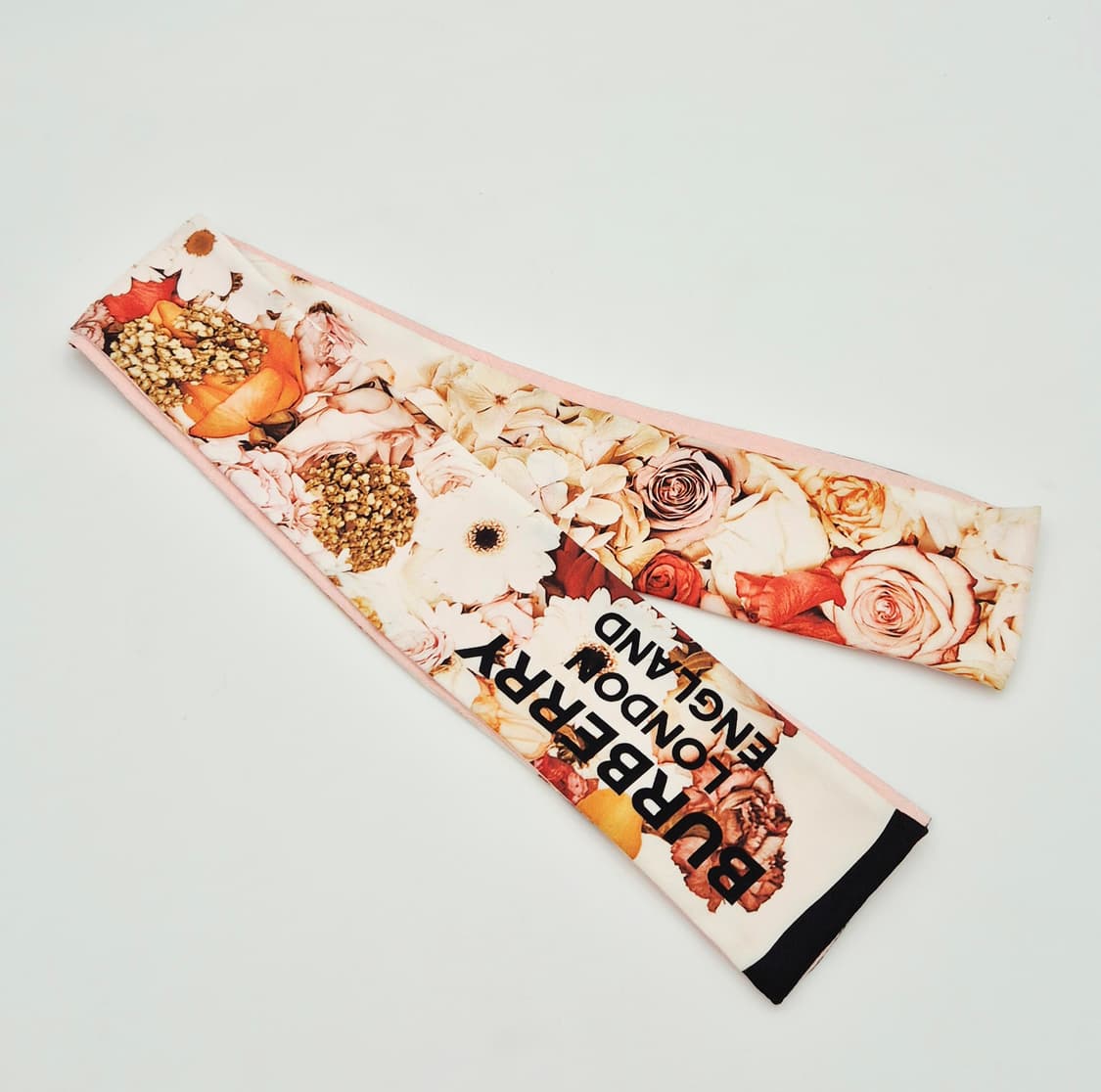 버버리 플로럴 실크 트윌리 스카프 핑크 상품이미지5