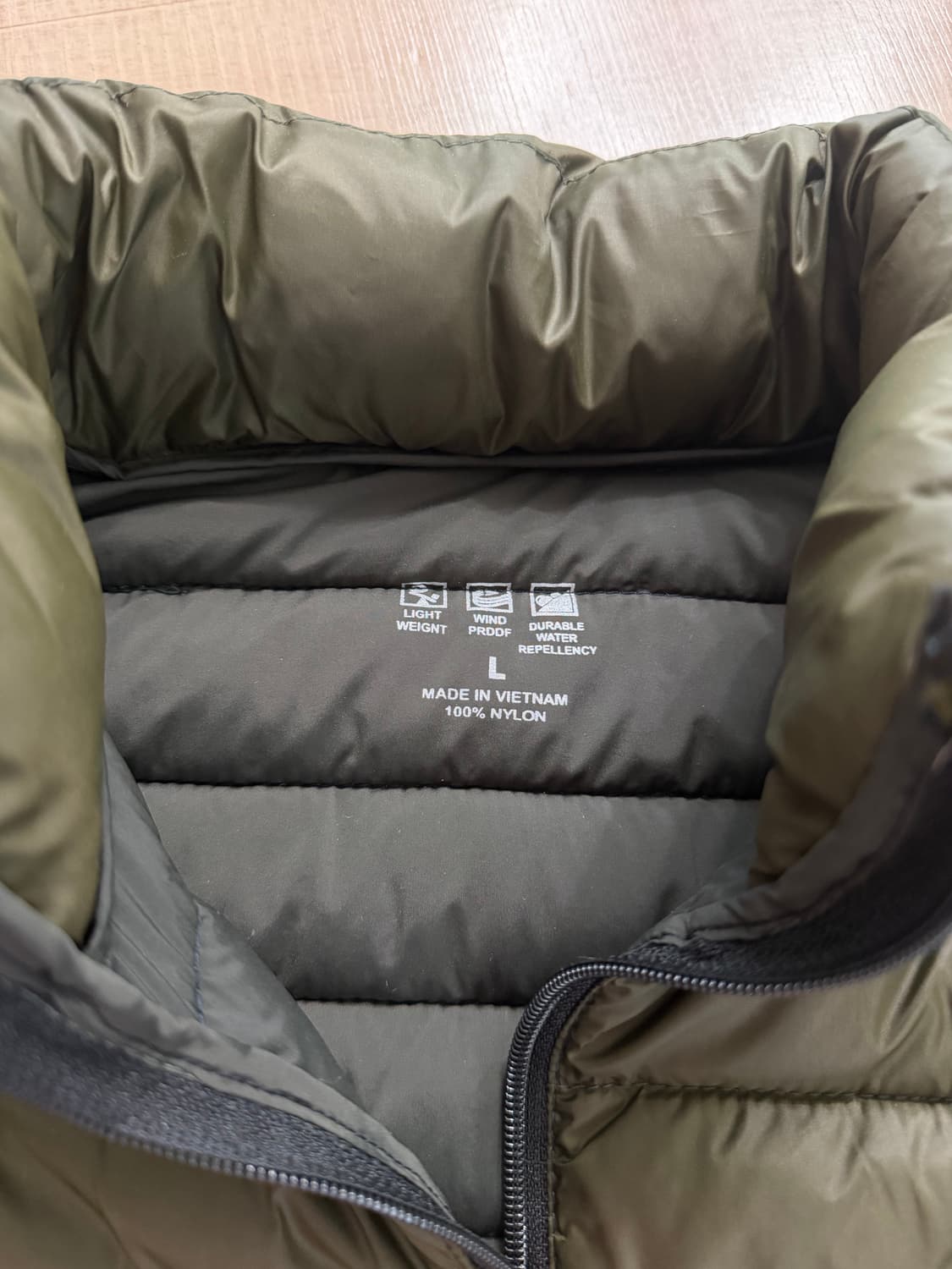 노스페이스 써밋 경량패딩 카키 L 상품이미지3