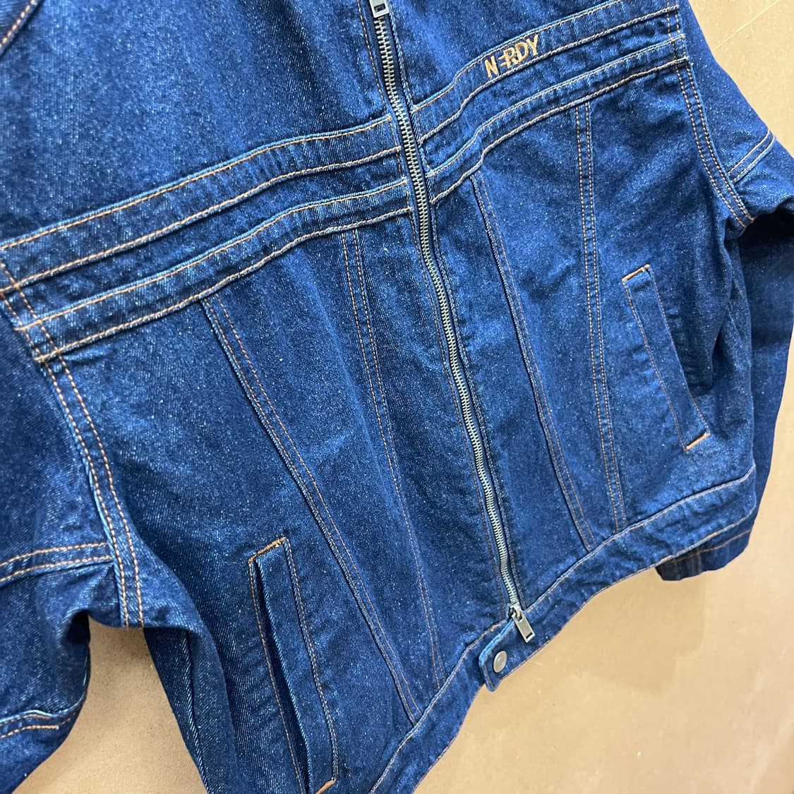 널디 유니 NY 데님 바이커 자켓(남녀공용) 상품이미지5