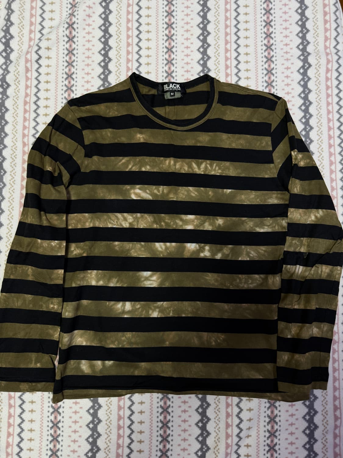 꼼데가르송 블랙 스트라이프 티셔츠 롱슬리브 상품이미지1