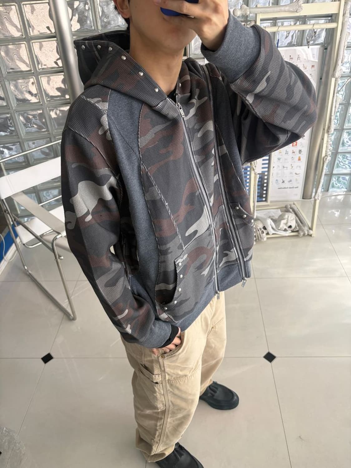 THERMAL MULTI-ZIP REBUILD HOODIE 상품이미지1