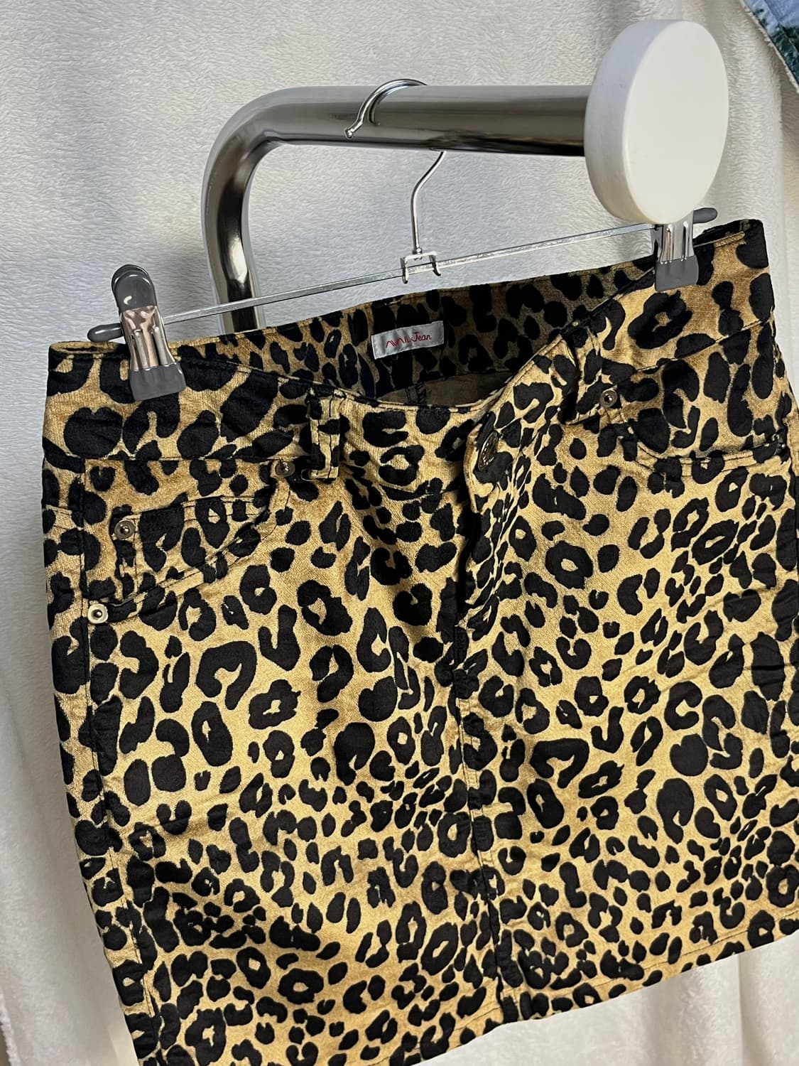 빈티지 숏벨벳 레오파드 미니 스커트 상품이미지6