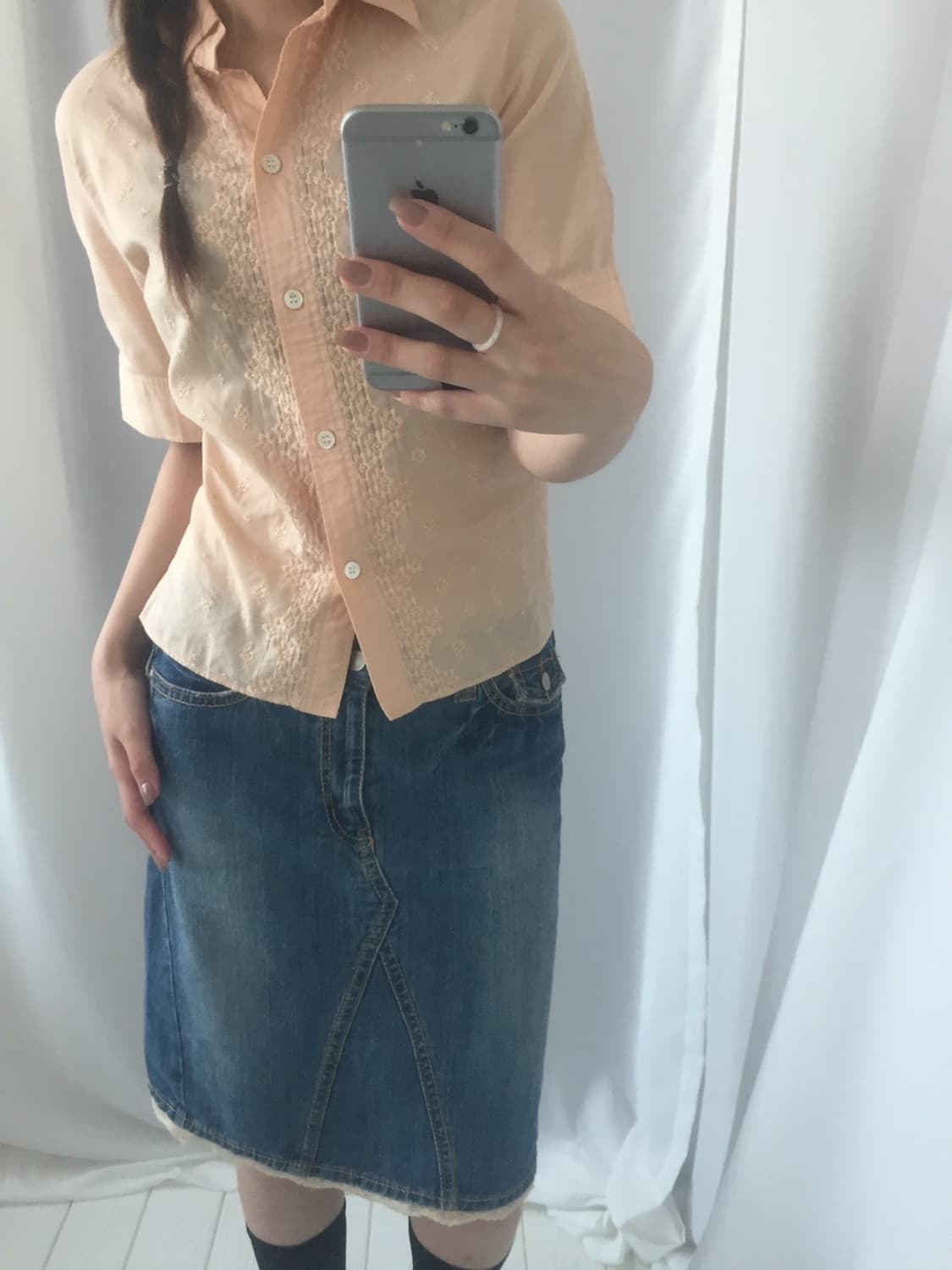 683. denim midi lace SK  상품이미지6