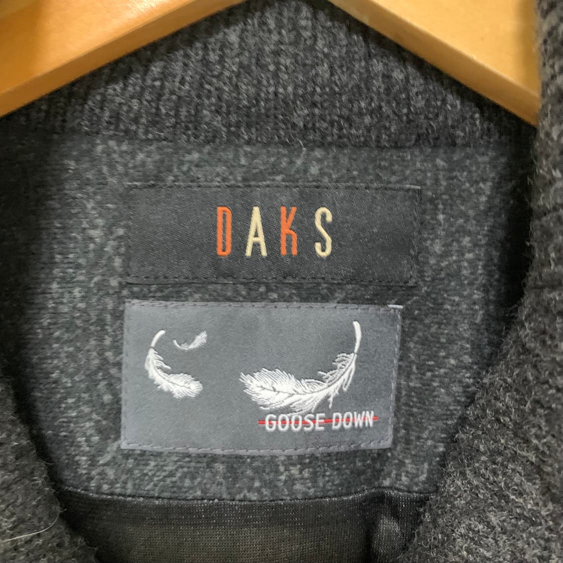 DAKS 닥스 빈티지 구스다운 차콜 니트 패딩 점퍼 110 상품이미지7