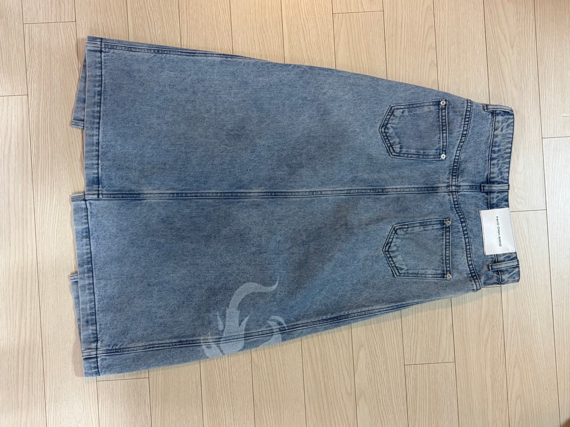 [S] 펑첸왕 피닉스 워싱 데님 스커트  상품이미지4