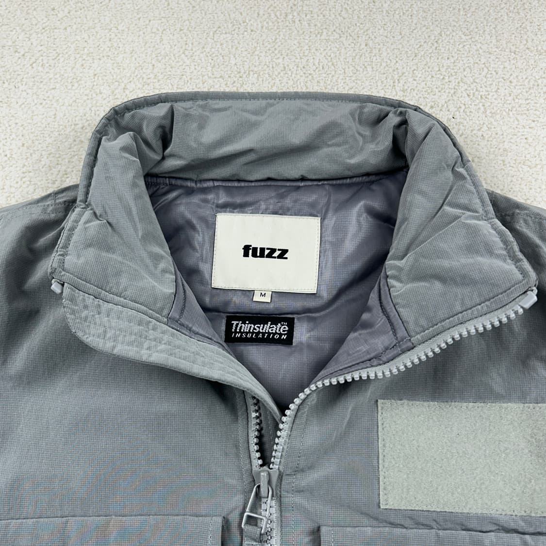 퍼즈 나일론쉘 빅포켓 누빔 봄버 자켓 그레이 상품이미지4