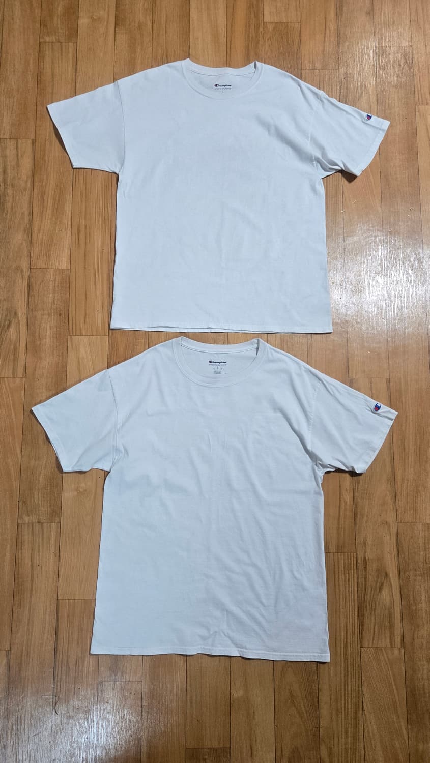 챔피언 자수 로고 화이트 반팔 티셔츠 상품이미지2