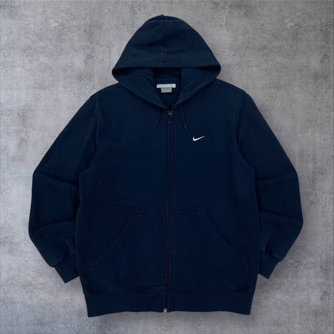 나이키 스우시 스몰 로고 네이비 미니멀 후드 집업 상품이미지1