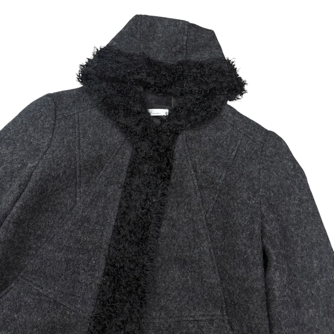 JPN 부클 퍼 디테일 후드 숏코트 하프코트 상품이미지4