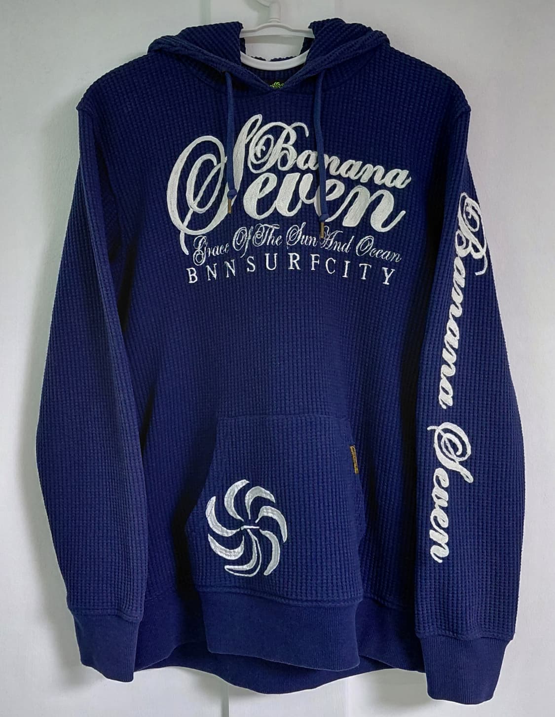 [L] Banana Seven 빅로고 와플 후드티 - 네이비 상품이미지1