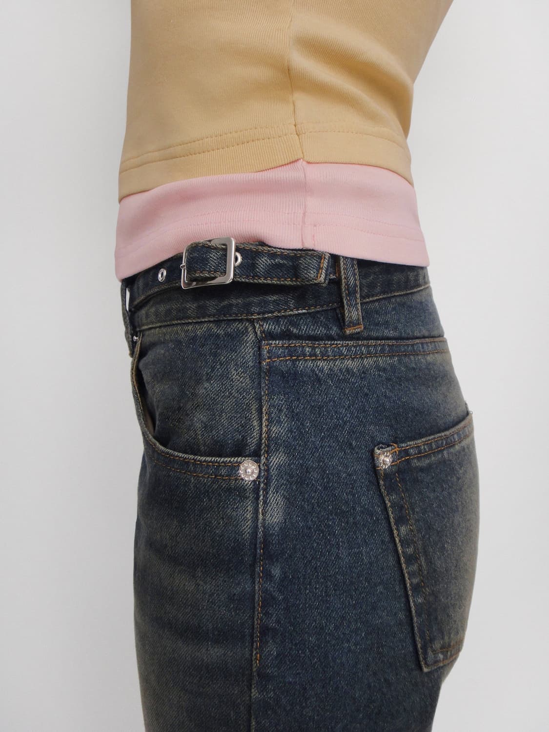 [S,M]기마구아스 Samm 레이어드 티셔츠/옐로우 상품이미지6