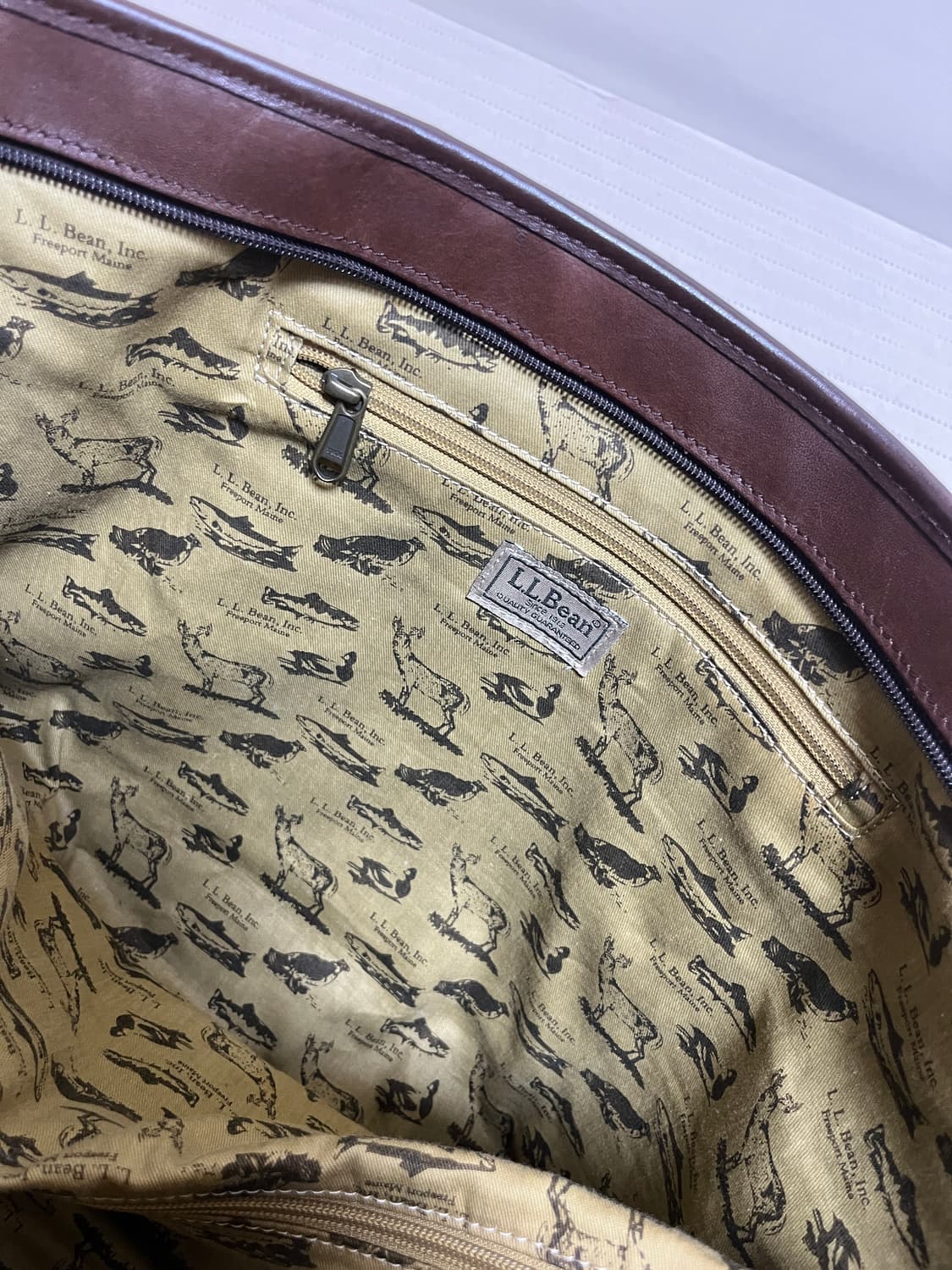 L.L.bean 엘엘빈 브라운 레더 토트백 라지 상품이미지6