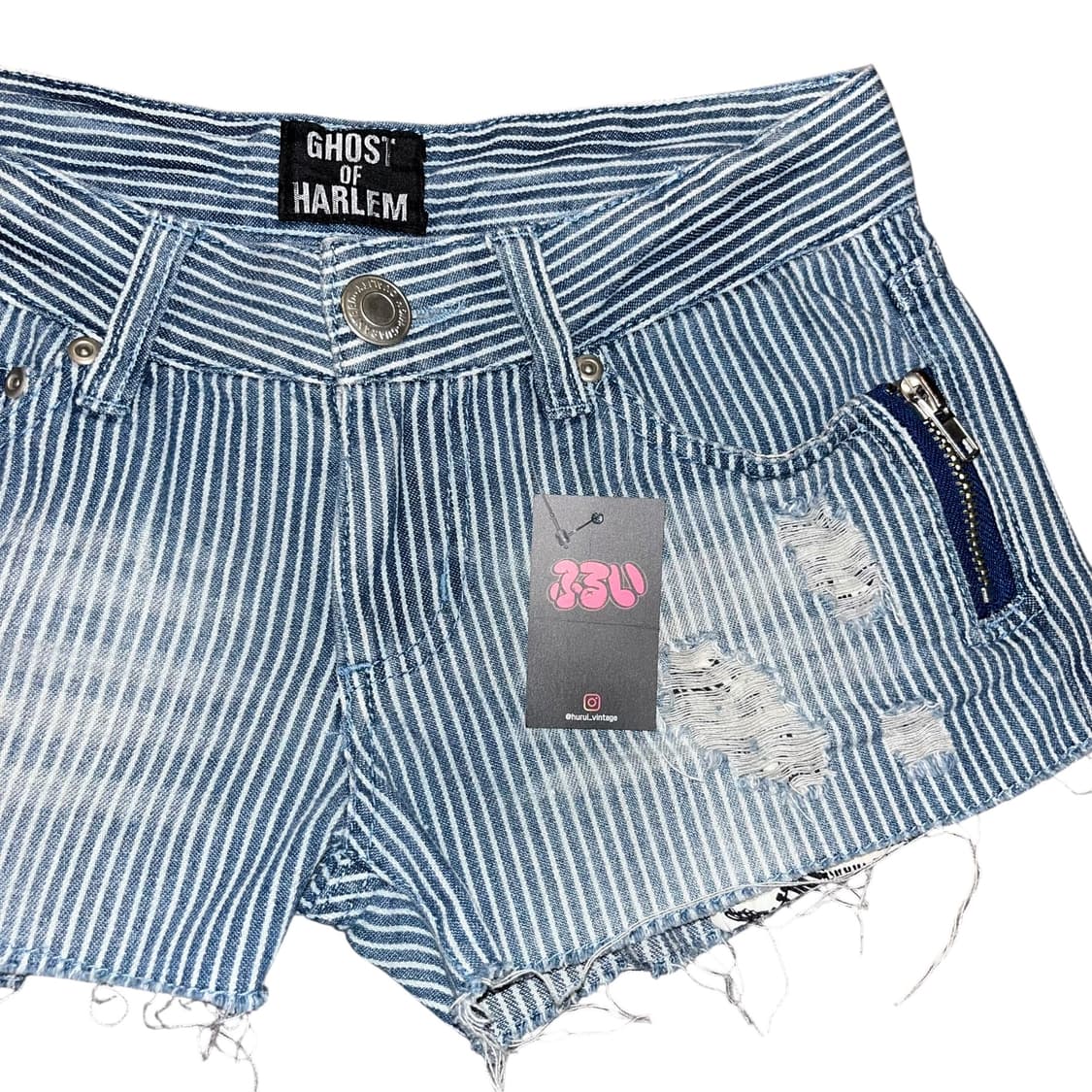 GHOST of HARLEM 고스트오브할렘 스트라이프 숏 팬츠 갸루y2k 상품이미지2