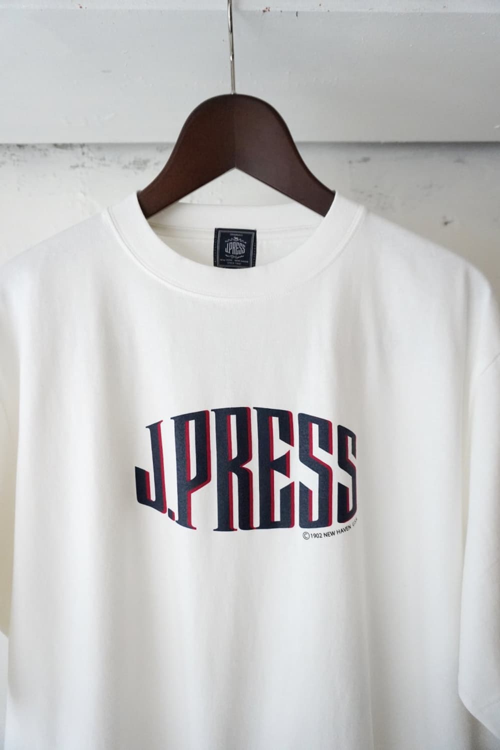 [새상품] 제이프레스(J.PRESS) 수피마 코튼 로고 반팔티 화이트 상품이미지3