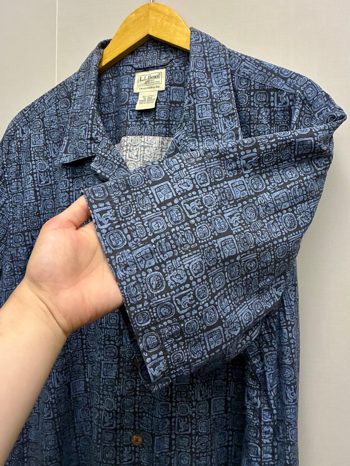 (XL/110)L.L.Bean 엘엘빈 트라이벌 포켓 하와이안 오픈카라 반 상품이미지5