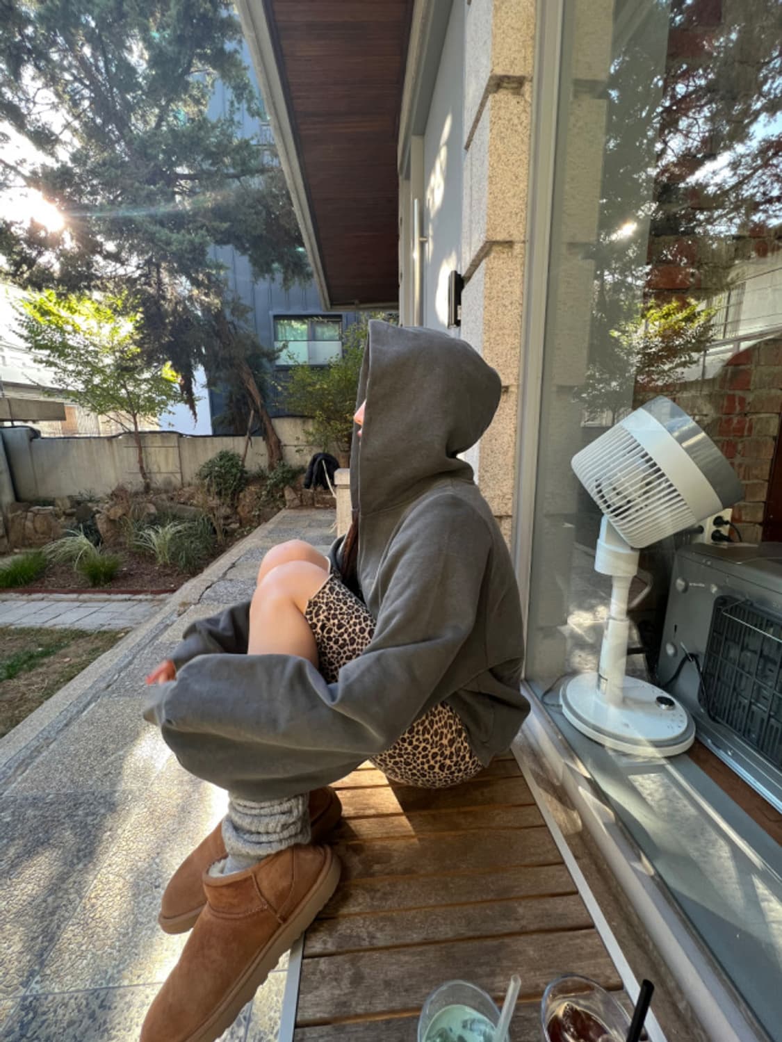 탠저 볼륨 후드자켓 후드집업 블랙, 차콜 상품이미지5