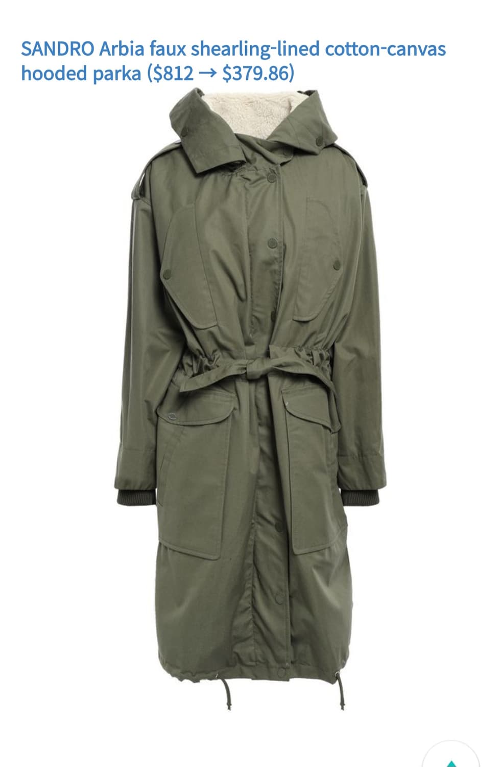 산드로 Sandro 야상 후드 파카 상품이미지4