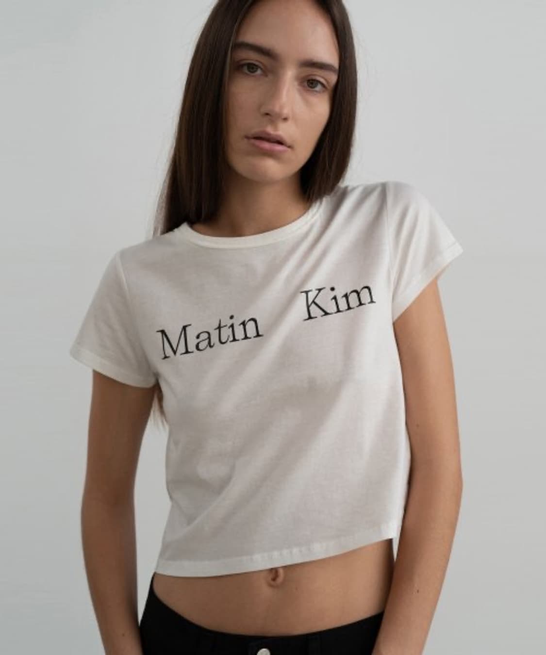 마뗑킴 크롭티 Matin Kim Logo Silket Crop Top 상품이미지1
