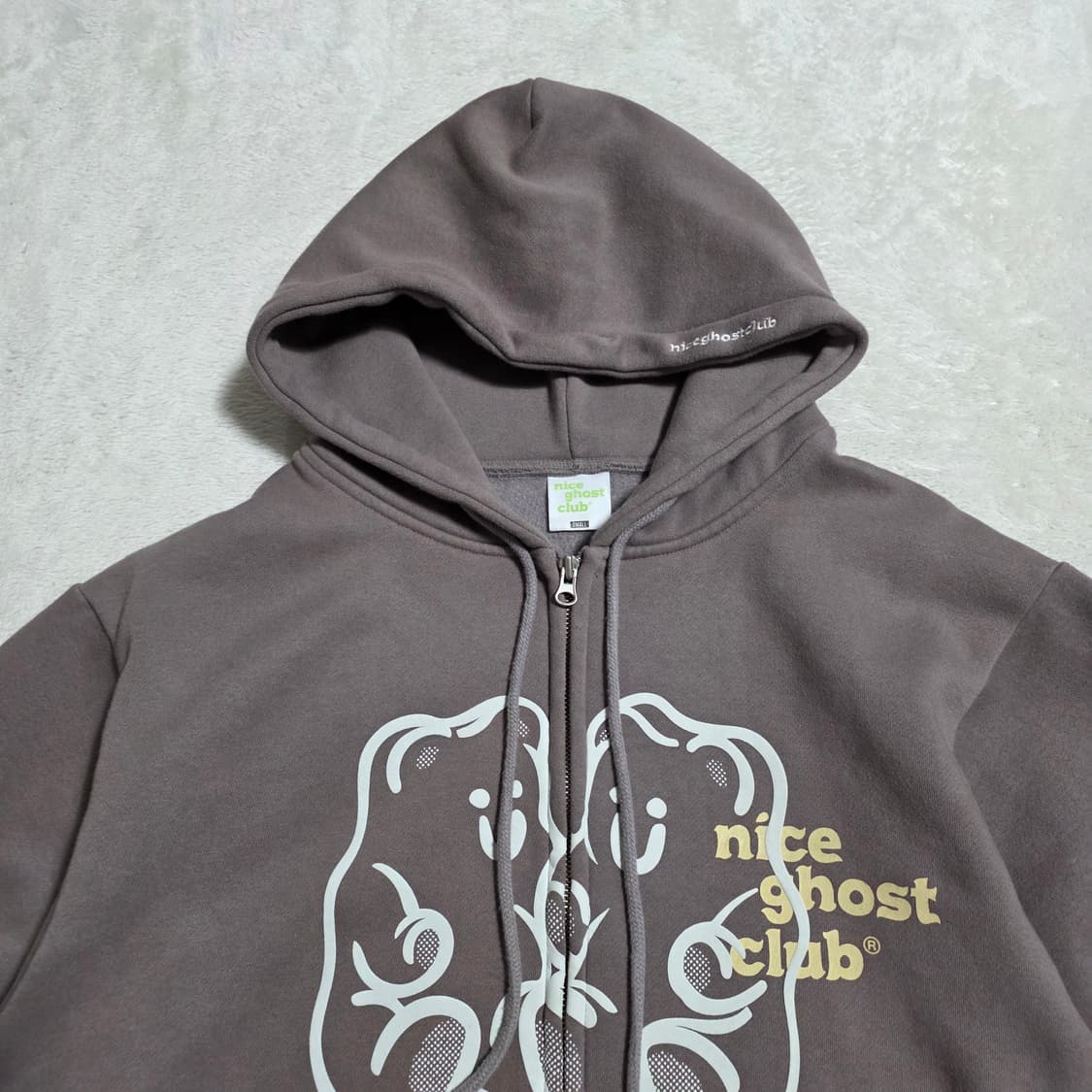(S)여성 나이스고스트클럽 베어 로고 후드집업 상품이미지2