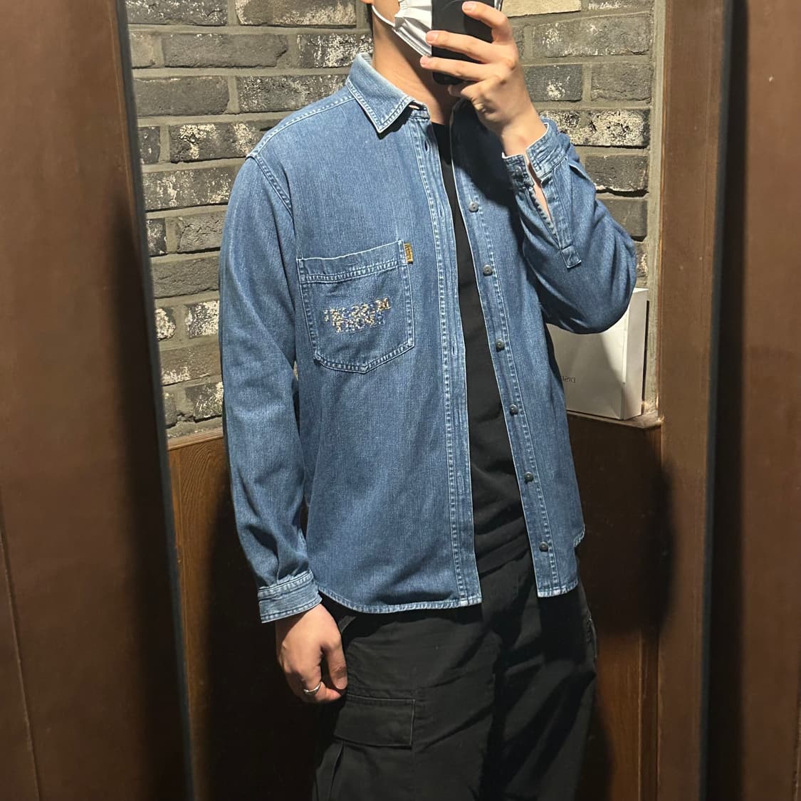 M) MISSONI 미쏘니 스포츠 자수로고 청 데님 셔츠 상품이미지10