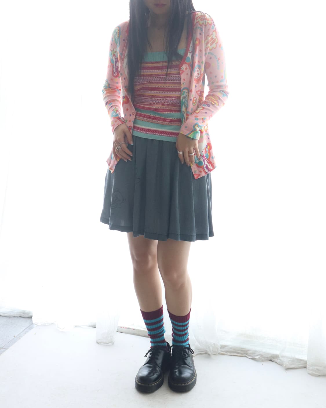 [Hysteric Glamour] Blue Fuckbear Skirt 상품이미지3
