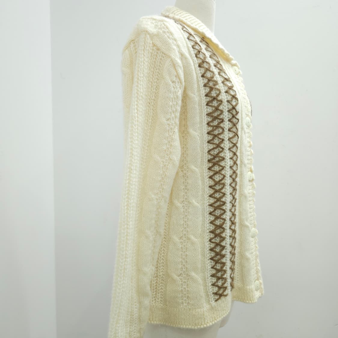 모혼방 아이보리 뜨개 니트 가디건 상품이미지8