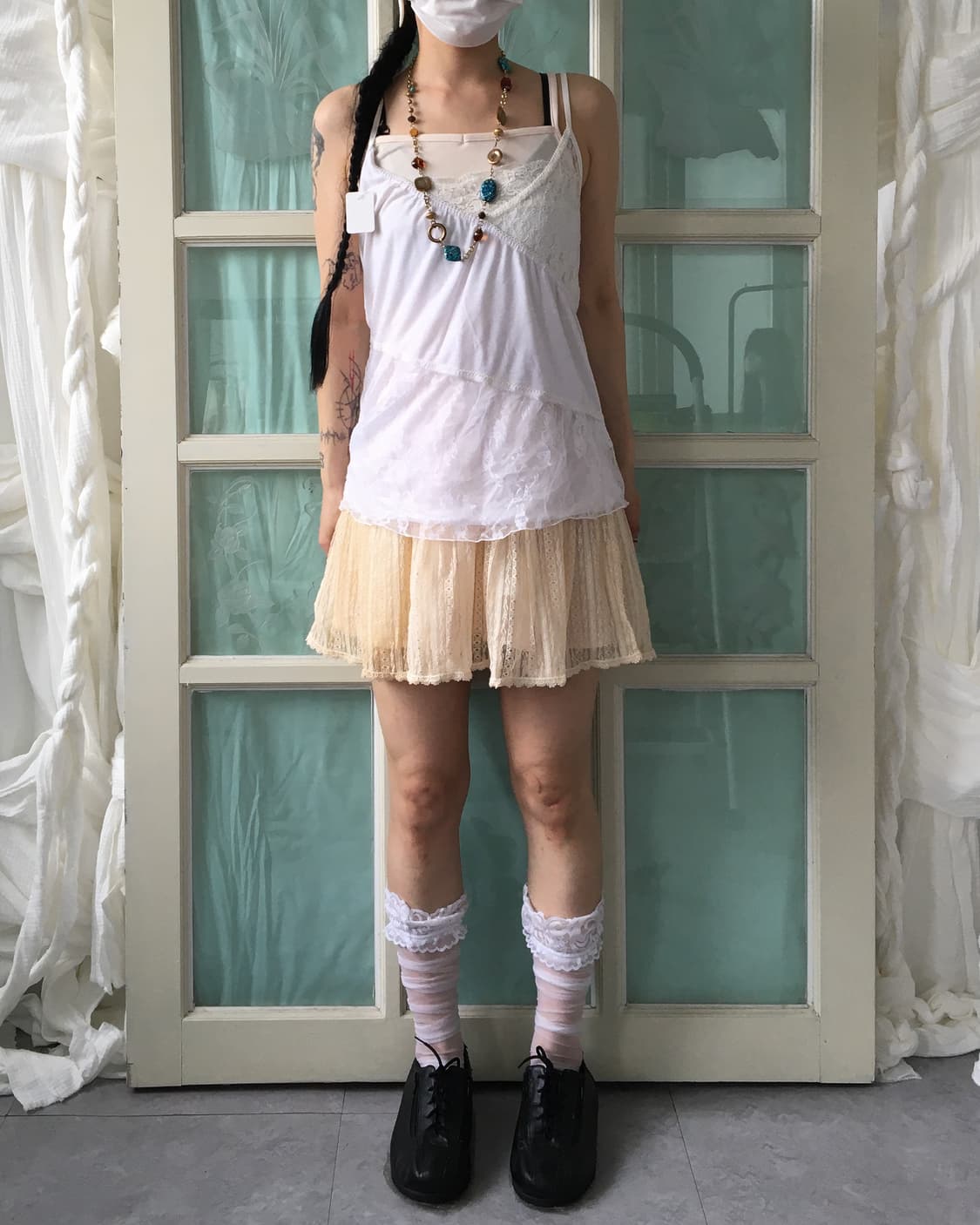 Lace trimming sleeveless 상품이미지5