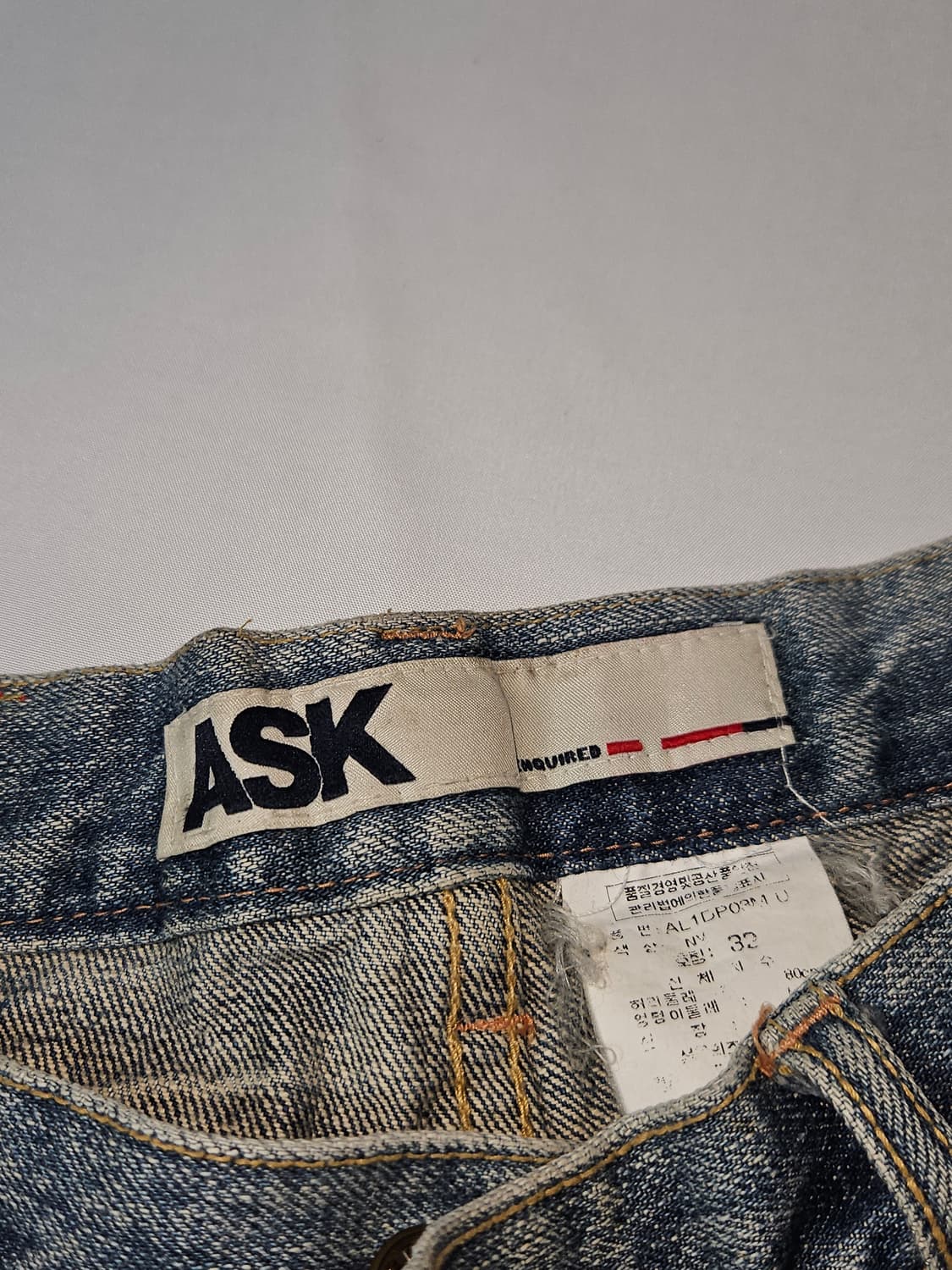 ask 페인팅 워싱 데님팬츠 진 패치 청바지 Y2K 빈티지 32 상품이미지6
