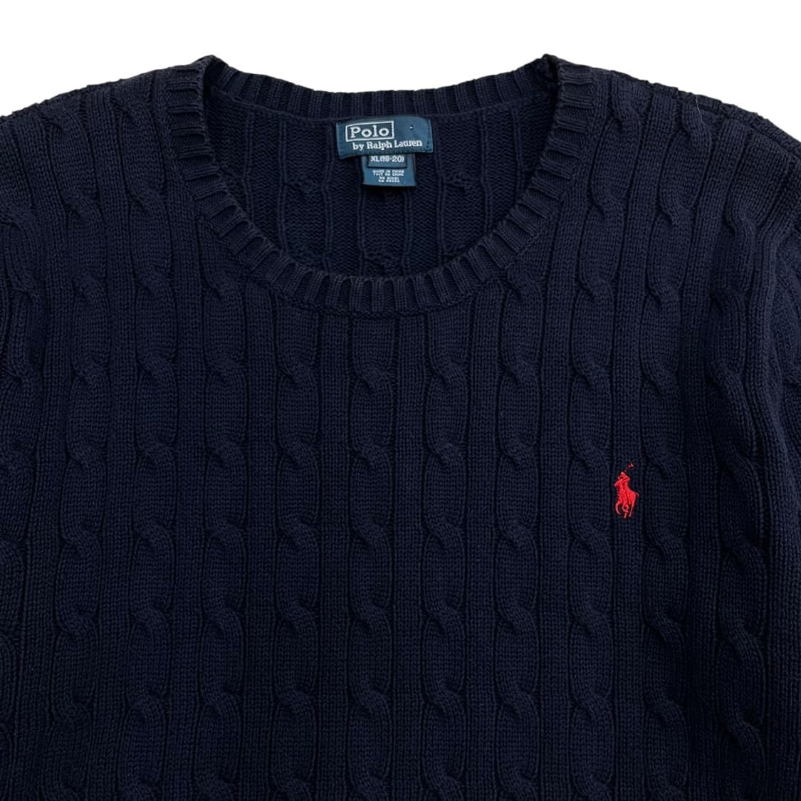 폴로 랄프로렌 레드포니 네이비 꽈배기 니트 XL 상품이미지4