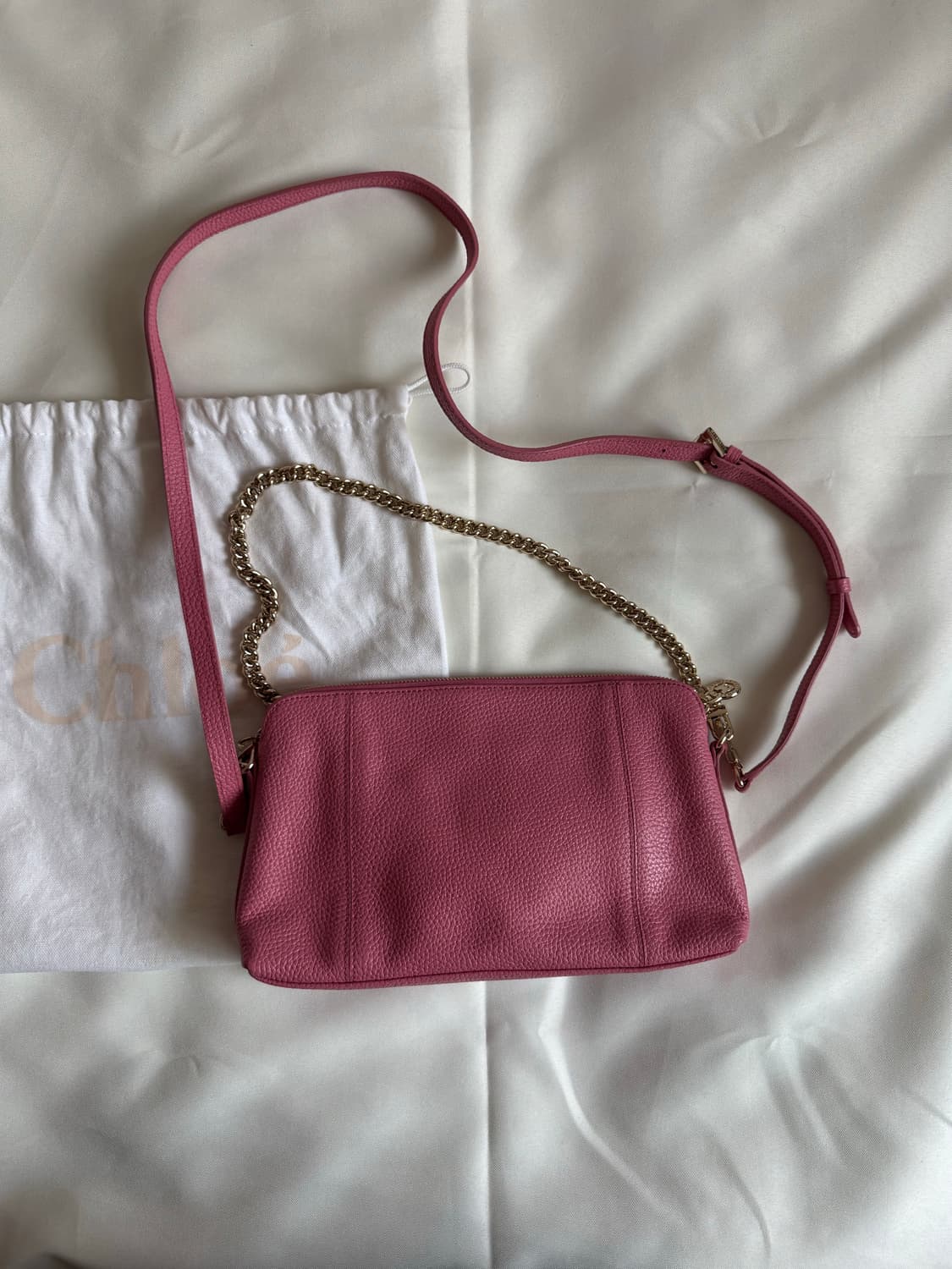 메트로시티 핑크 레더 숄더백 상품이미지2