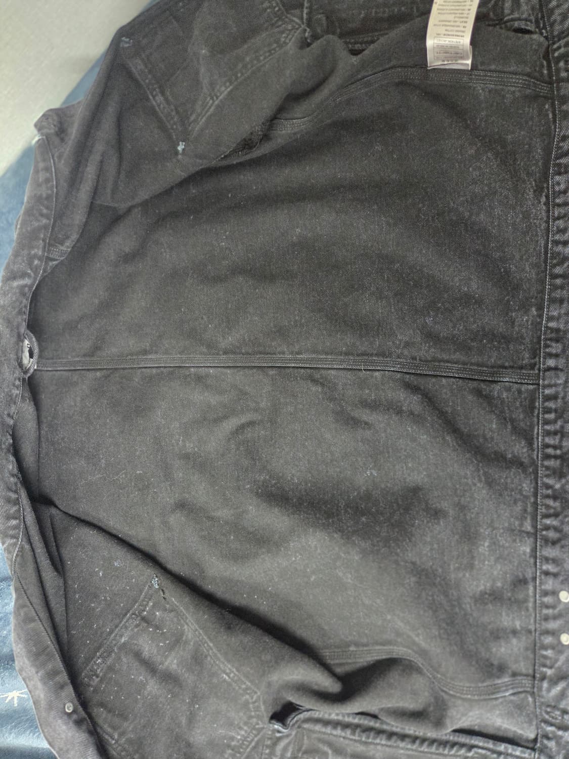 칼하트WIP 워싱 흑청 데님 자켓 Stetson XL 상품이미지4