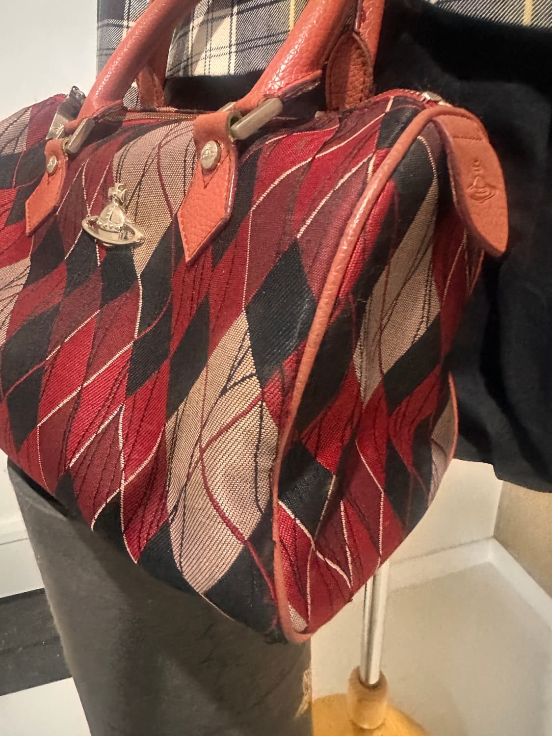 비비안웨스트우드 아가일 체크무늬 orb백 상품이미지6