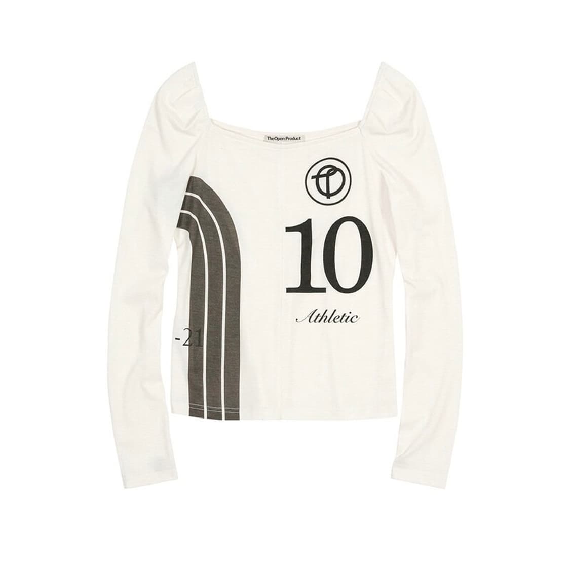 더오픈프로덕트 넘버스퀘어탑 NUMBER PRINT SQUARE NECK  상품이미지1