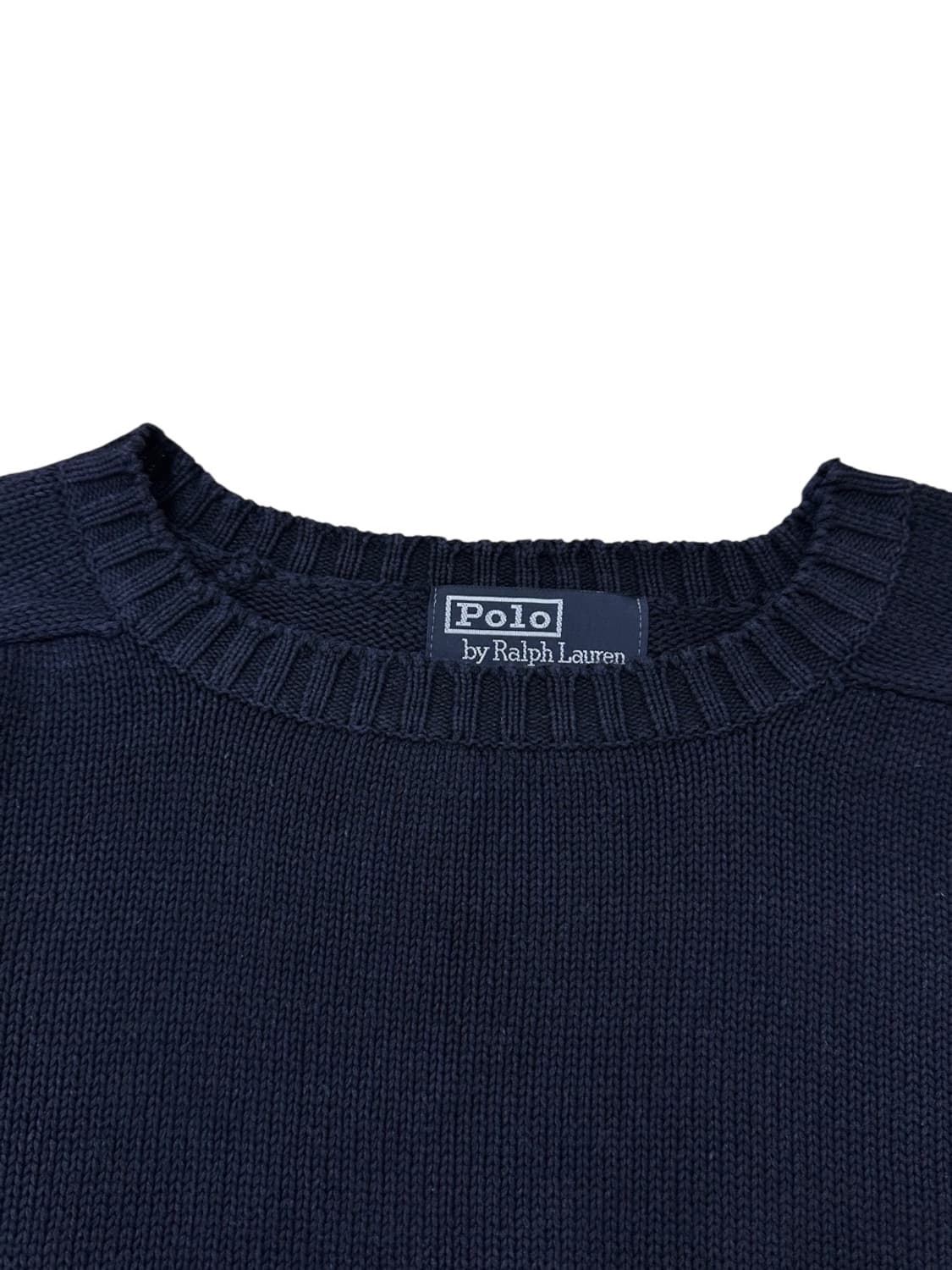 90s 폴로 코튼 니트 네이비 (XL) 상품이미지3