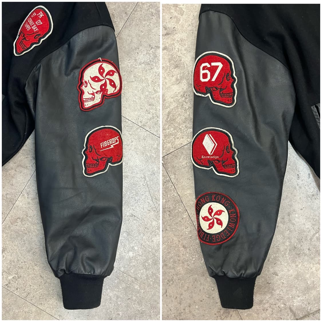 빈티지 Knowledge 패치 바시티 자켓 블랙 M #csz2165  상품이미지9