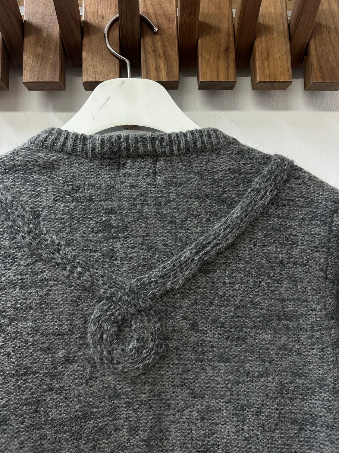 일본빈티지 입체 모티브 그레이 스웨터 가디건 니트 상품이미지6