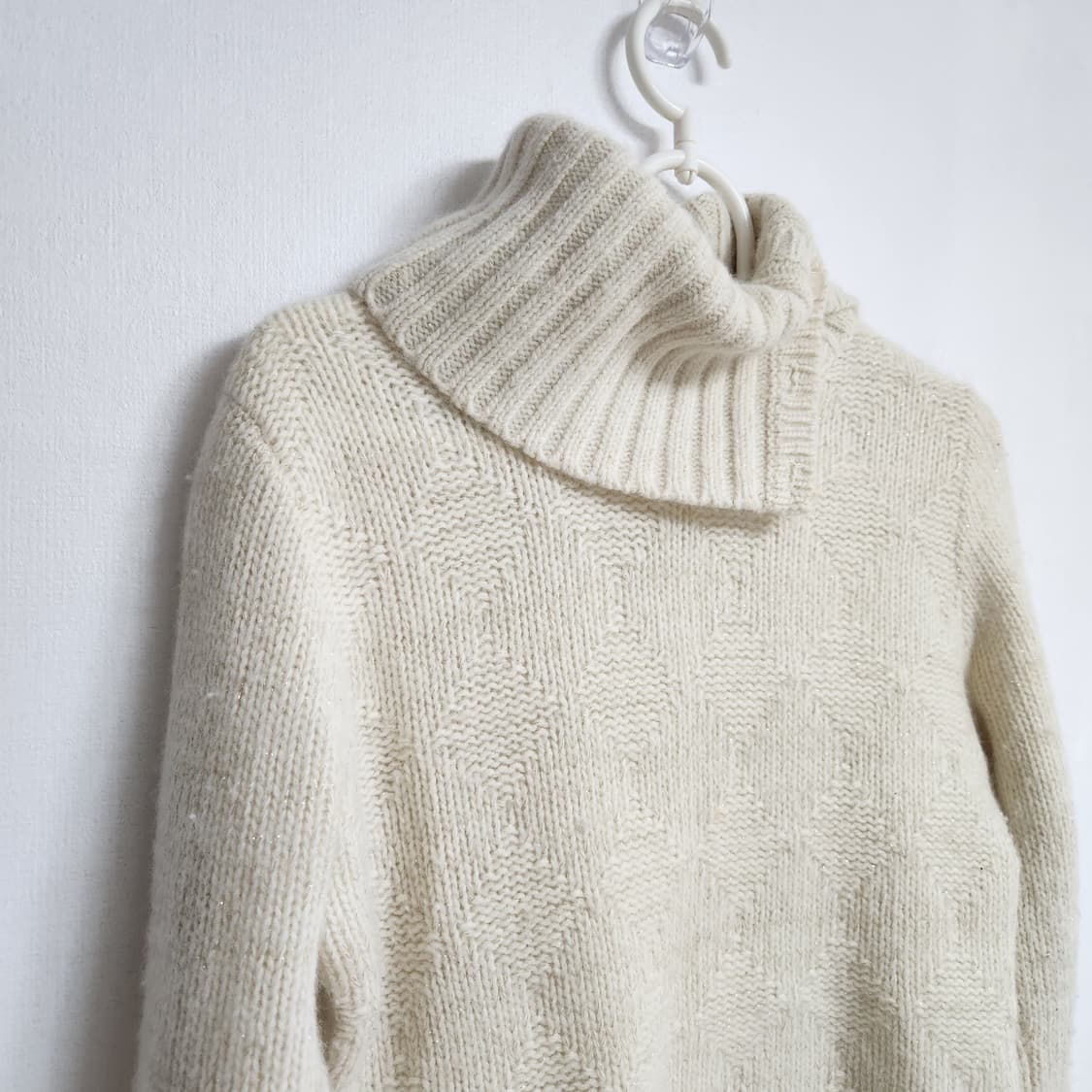 빈티지 청순 아이보리 터틀넥 니트 상품이미지5