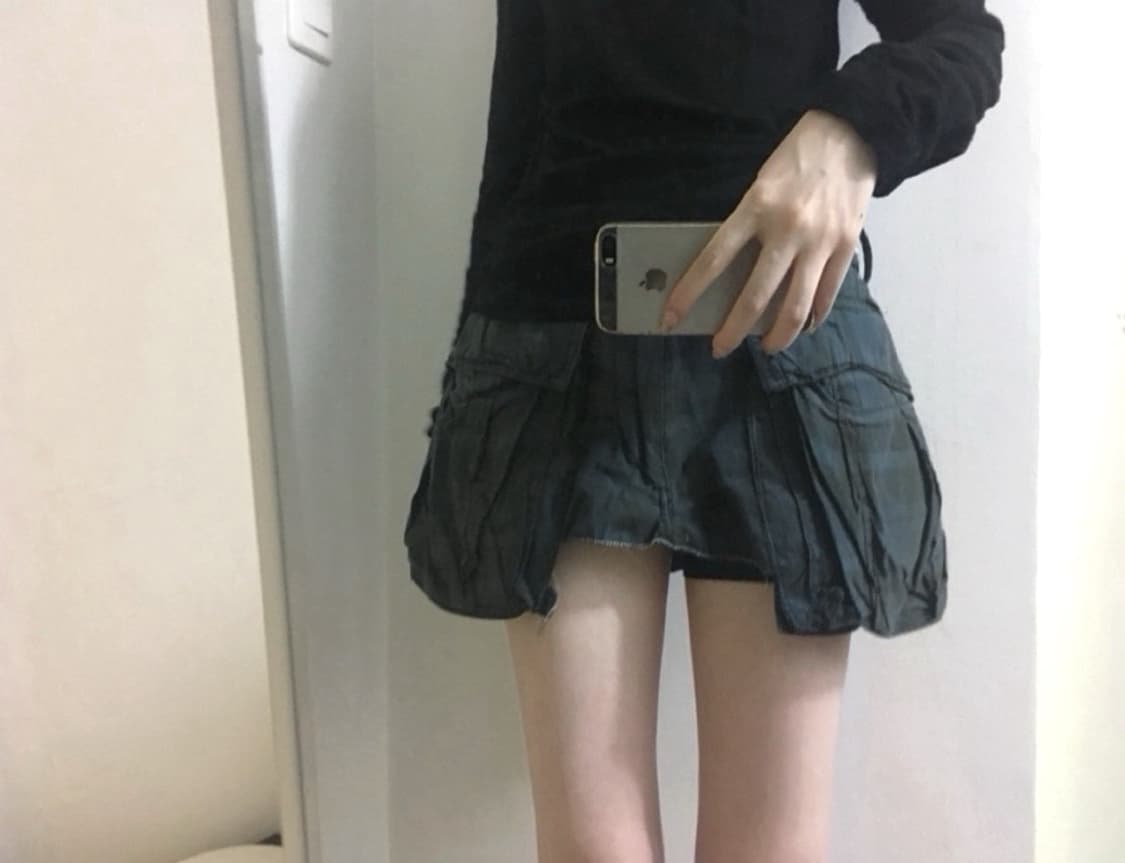 일본빈티지 카고스커트 커스텀빈티지 레이어드스커트 파우닝133그런지 상품이미지1