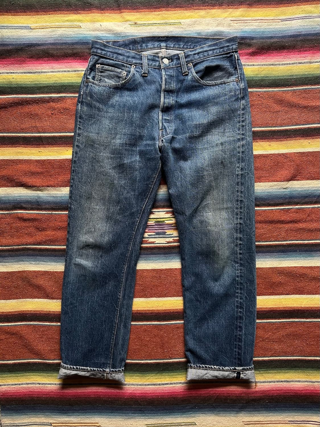 70s USA 빈티지 리바이스 501 66전기 셀비지 데님 팬츠 상품이미지1
