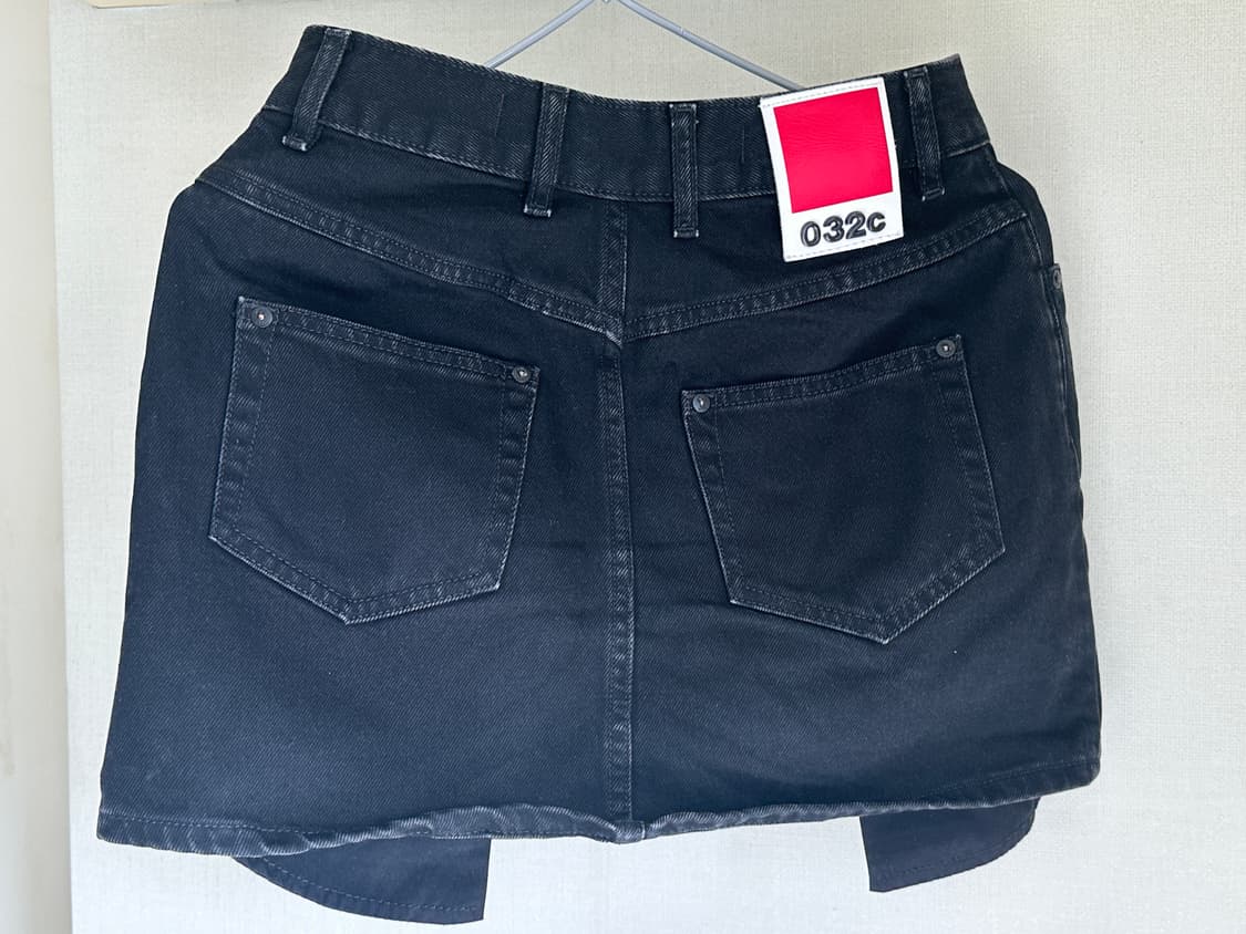 로고 자수 미니 데님 스커트 상품이미지2