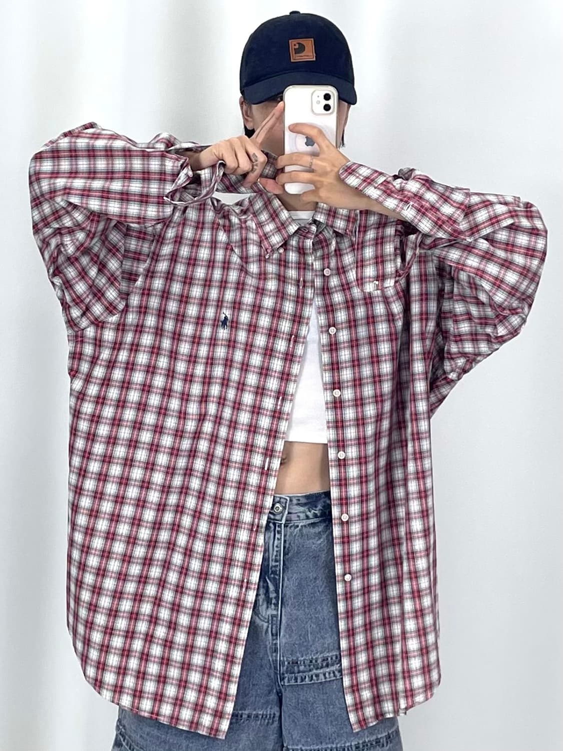 [4XL]POLO 레드체크 긴팔 셔츠 상품이미지1
