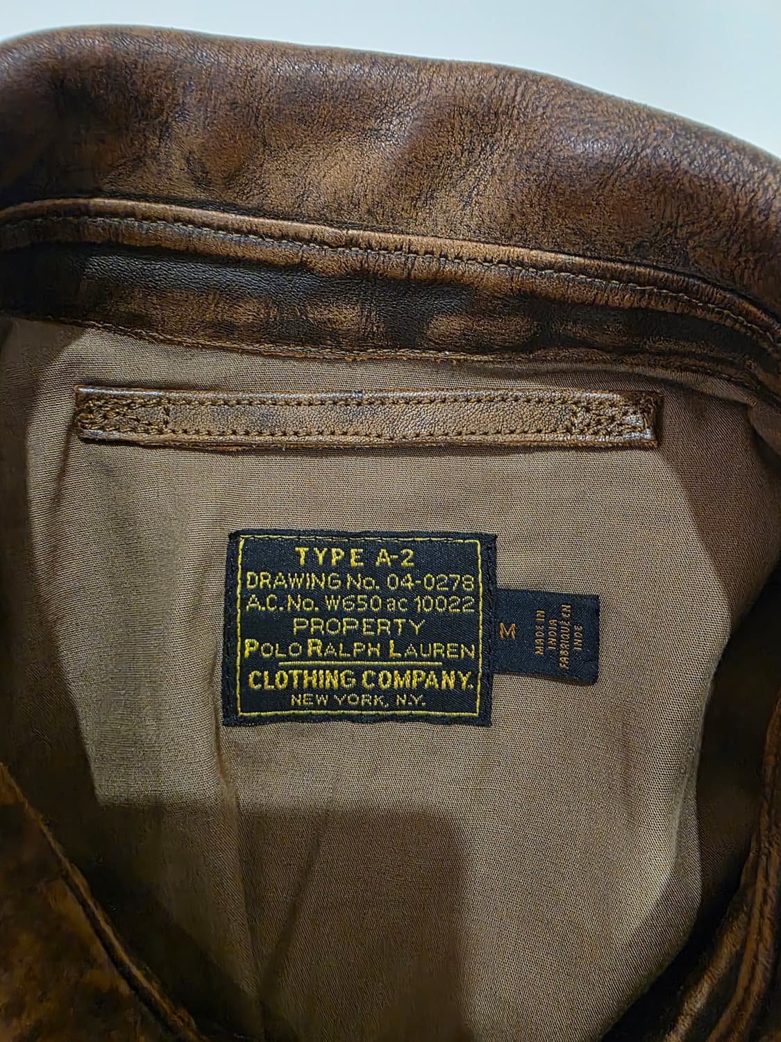 폴로 랄프로렌 A-2 플라잉 타이거 구형 레더 자켓 (M사이즈) 상품이미지3