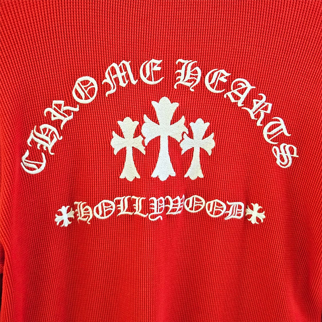 [L] 크롬하츠 와플 헨리넥 레드 B1213C122 상품이미지5