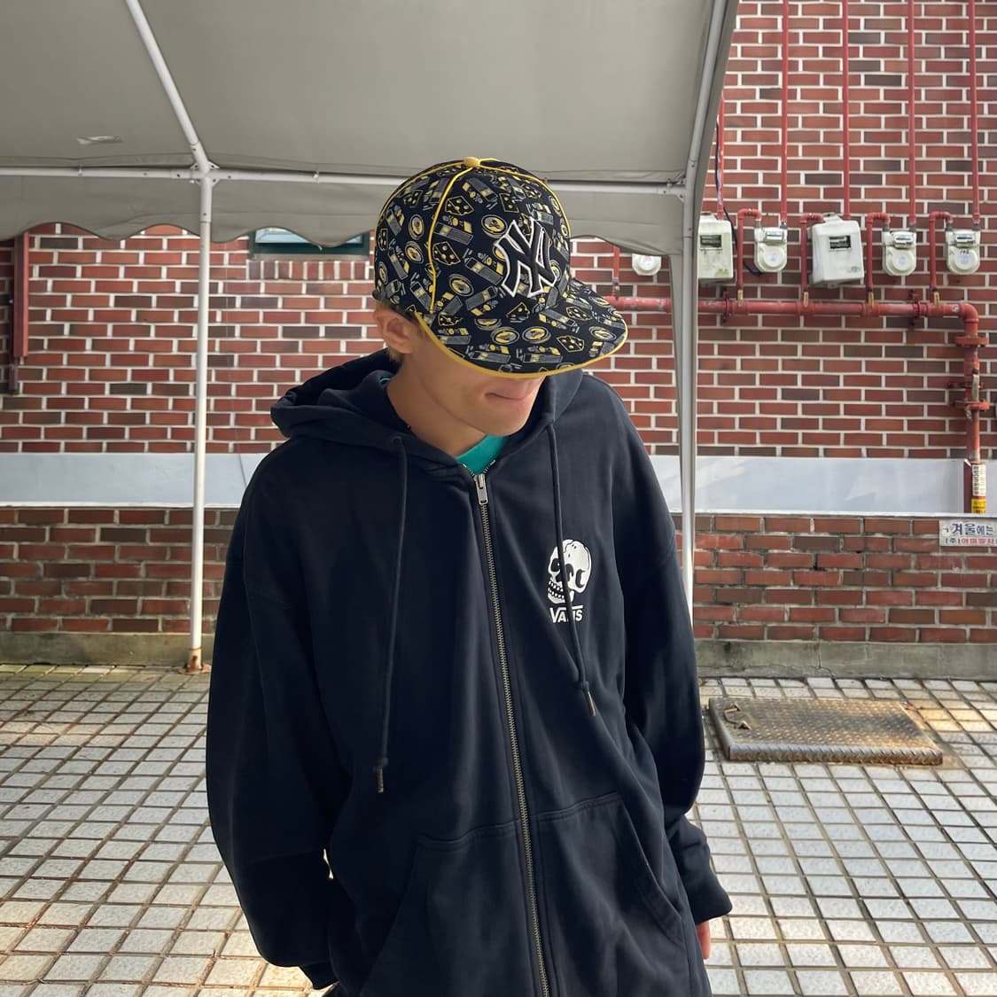 빈티지 뉴욕양키스 패턴 캡 상품이미지2