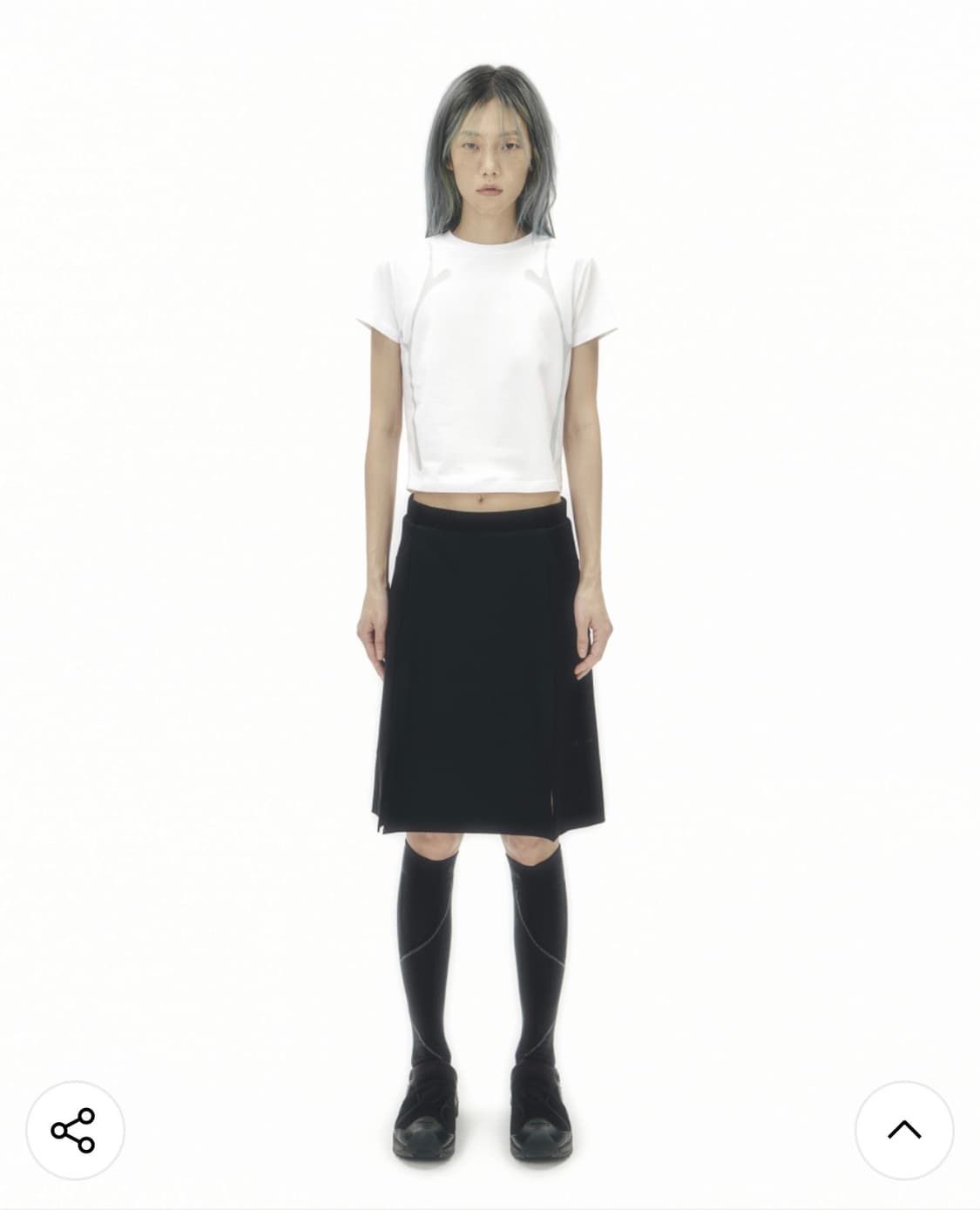 오호스X데상트 Slit detail skirt pants 미디스커트 상품이미지2