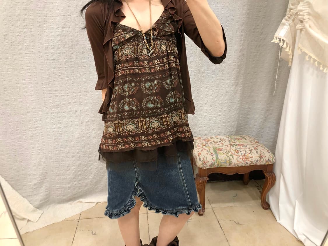 blue echo frill midi skirt 상품이미지5