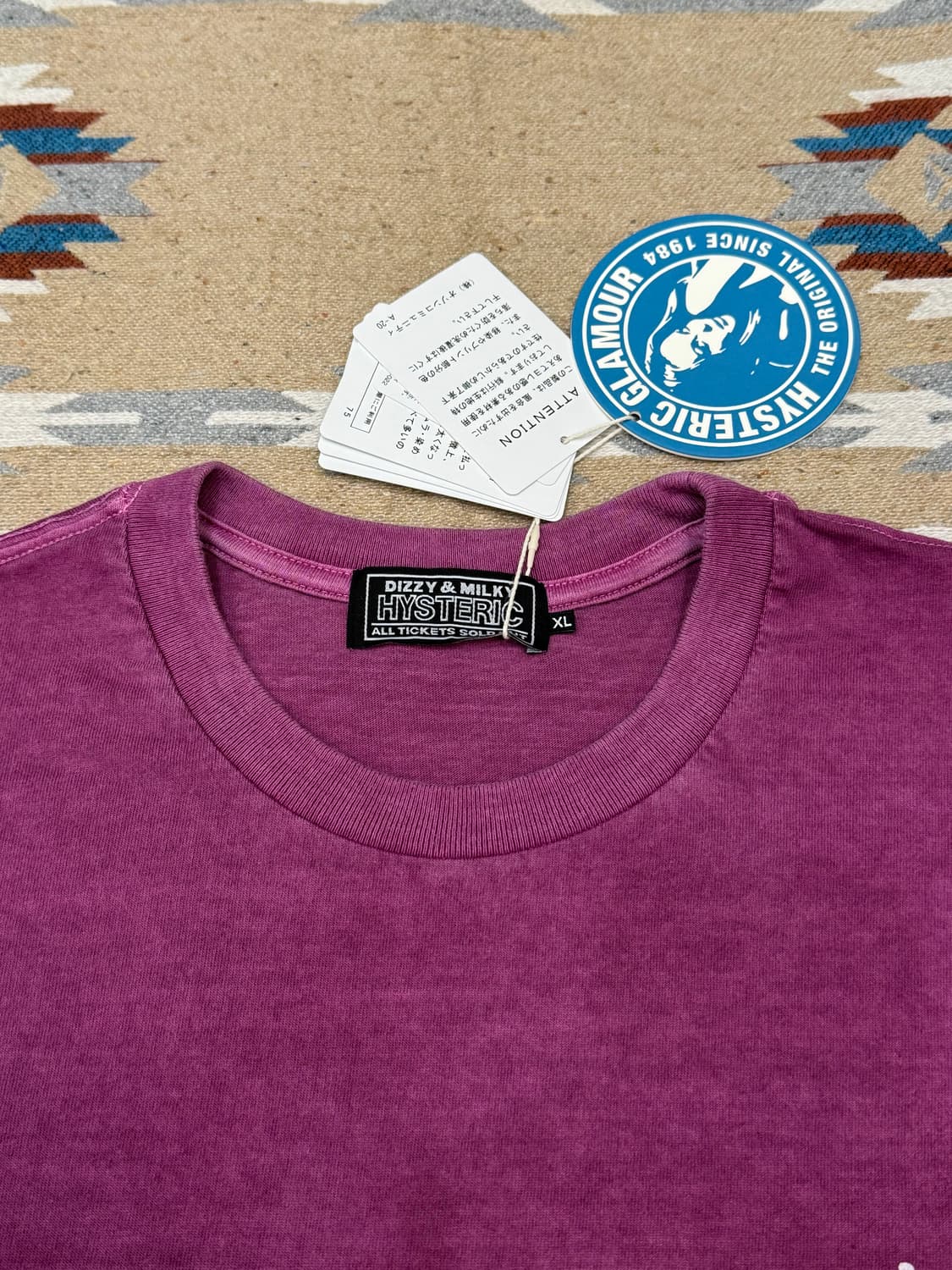 [XL] 히스테릭글래머 기타걸 그래픽 티셔츠 퍼플  상품이미지2