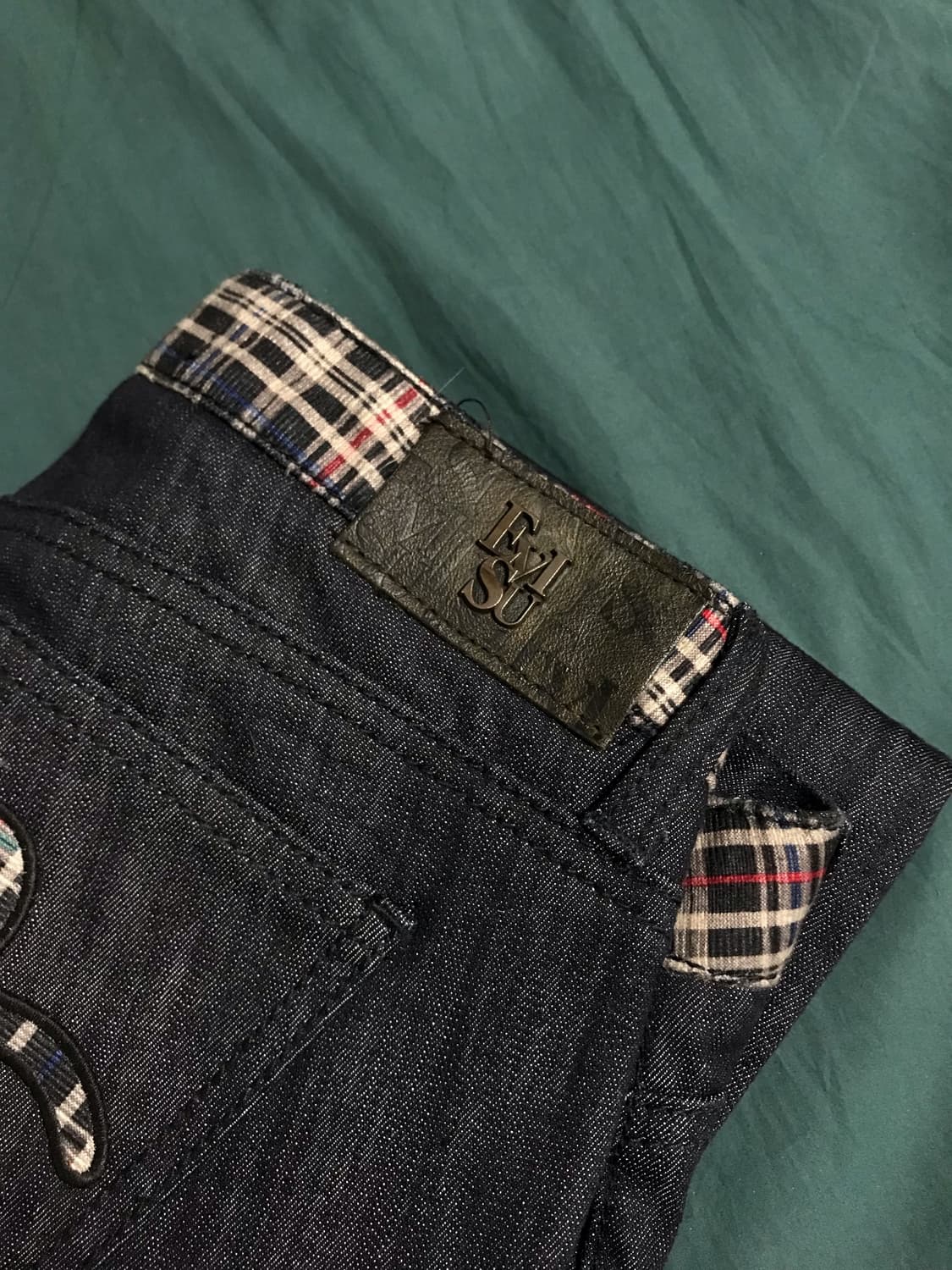 에비수 빈티지 체크 포켓 청바지 데님 로우라이즈 상품이미지4