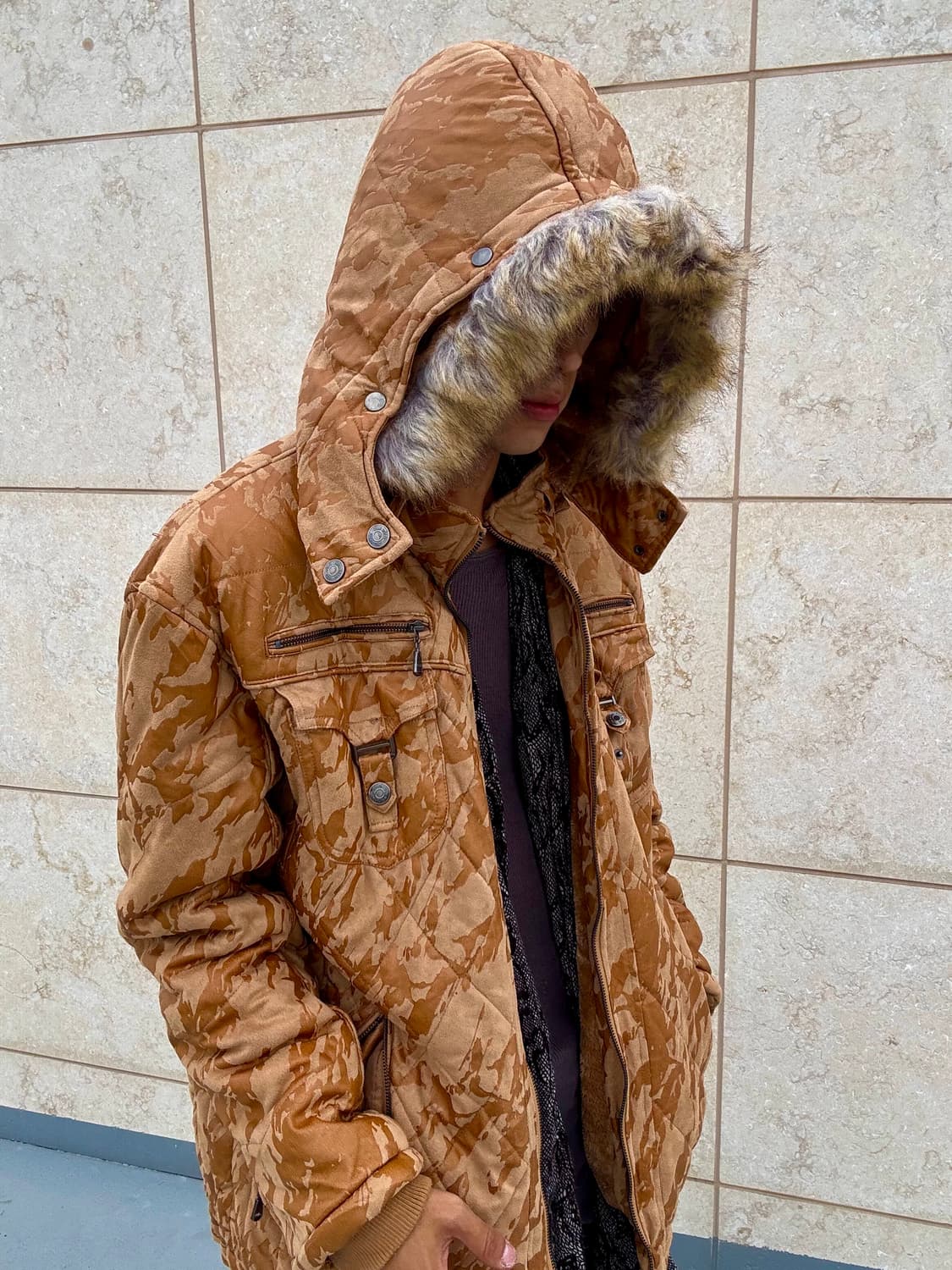 00’s Camo Pattern Over-Fit Fur Hoodie Ja 상품이미지8